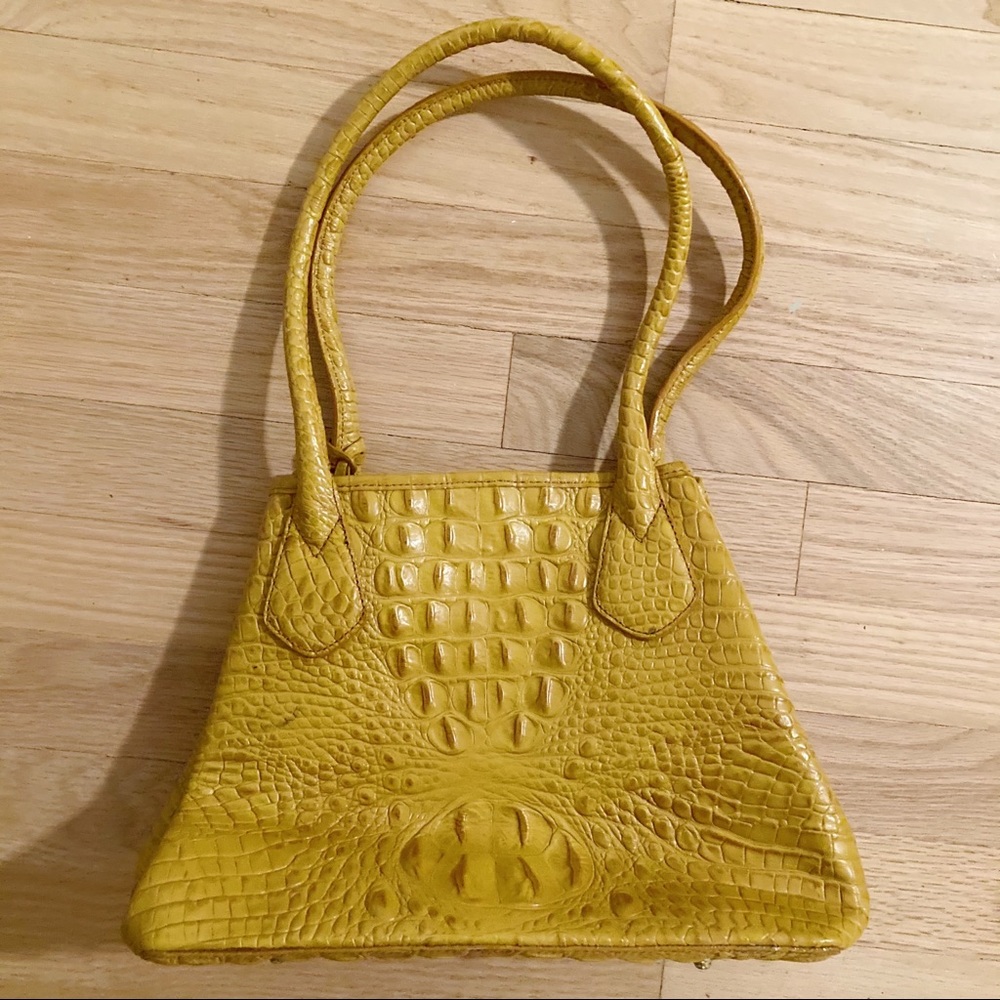 Yellow Brahmin leather purse